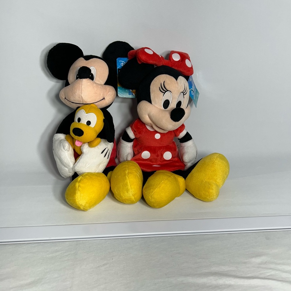 Disney Mickey & Minnie Mouse Plush 16” Set w/ Tags Stuffed Toys